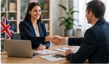 Recruitment consultant meeting a client