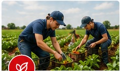 Workers picking vegetables